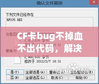 CF卡bug不掉血不出代碼，解決方法大揭秘！