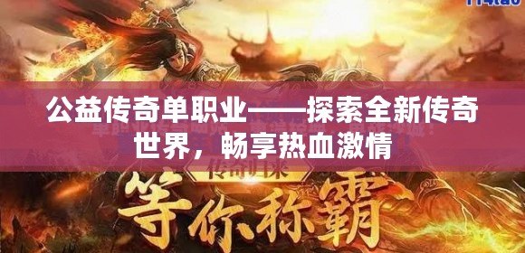 公益?zhèn)髌鎲温殬I(yè)——探索全新傳奇世界，暢享熱血激情