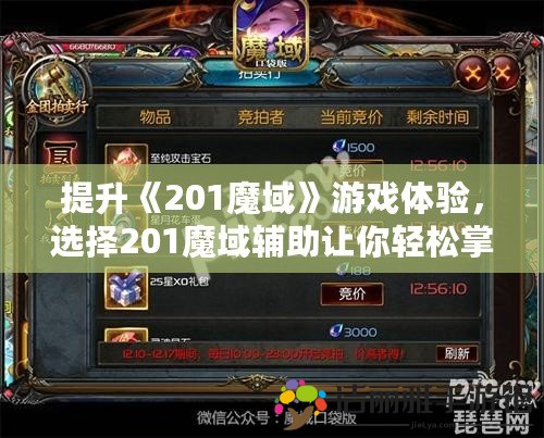 提升《201魔域》游戲體驗，選擇201魔域輔助讓你輕松掌控戰(zhàn)局