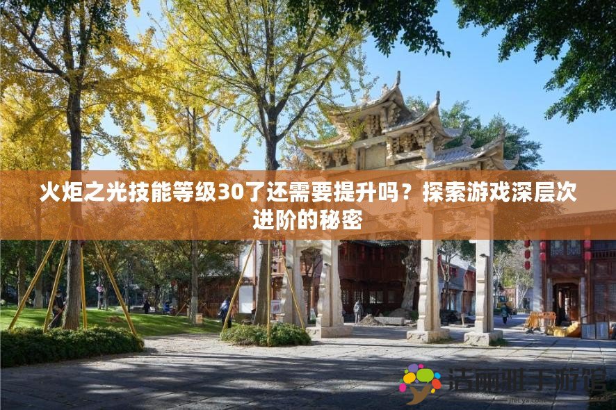 火炬之光技能等級(jí)30了還需要提升嗎？探索游戲深層次進(jìn)階的秘密