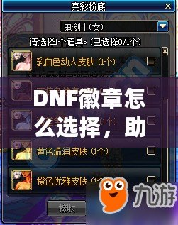 DNF徽章怎么選擇，助你輕松提升戰(zhàn)力！