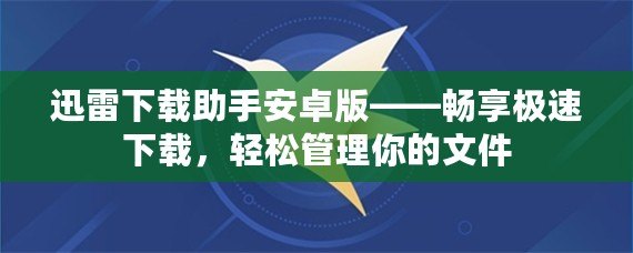 迅雷下載助手安卓版——暢享極速下載，輕松管理你的文件