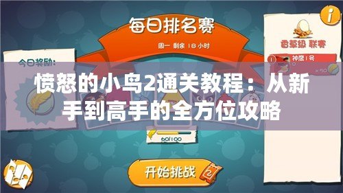 憤怒的小鳥2通關(guān)教程：從新手到高手的全方位攻略