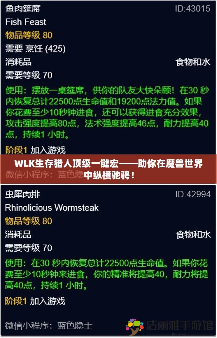 WLK生存獵人頂級(jí)一鍵宏——助你在魔獸世界中縱橫馳騁！